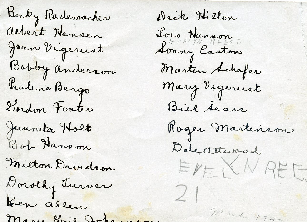 1942 1st names